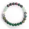 Pulseras de Venta Caliente Transfronteriza Amazon Aliexpress Hechas de Cinco Tipos de Piedras Naturales como Piedra de Punto Verde, Gema Verde Flor, Etc., al por Mayor