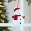 Colgante de muñeco de peluche más vendido transfronterizo, muñeco de nieve rojo y blanco, decoración de árbol de Navidad, adorno de escritorio, figura decorativa para colgar