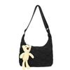 Bolsa de Ombro Nova Outono 2025 Feminina Plissada Nuvem Casual Estilosa Grande Capacidade Bolsa de Algodão Bolsa Transversal Roupas de Trabalho