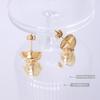 Pendientes de Cadena para Mujer con Diseño Ins Europeo y Americano, Estilo Nicho Versátil, Acero Titanio Chapado en Oro de 18k