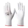 Luvas de Proteção para Trabalho com Palma Revestida de PU, Finas, Respiráveis, Resistentes ao Desgaste, Livres de Poeira, Antiestáticas, Luvas Finas de Nylon Branco