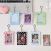 Porta-cartão rígido original com bolinhas e estrelas, estojo display para fotos Polaroid 3 polegadas para fãs de ídolos, protetor de cartão pequeno, sleeve para cartão