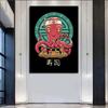 Pintura en Lienzo de Gato Samurái Japonés de Dibujos Animados Póster Arte de Pared Sala de Estar Pintura Decorativa Moderna