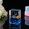 Reloj de Arena de Gota de Aceite Velero Vela Cubo Temática Oceánica Regalo Creativo para Niños y Niñas, Botella Flotante Adorno de Escritorio para Estudiantes