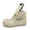 Tênis da Moda Ro Triângulo Invertido Pentagrama Couro Genuíno Cano Alto Tênis Masculino Estilo Clássico de Casal Tênis Branco Estilo Masculino