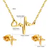 Set de Joyería de Lazos para Niñas Japonesas y Coreanas, Pendientes y Collar Sencillos y Elegantes para Mujeres, Set de Joyería Transfronterizo al por Mayor
