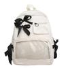 Bolsa Escolar Nueva de Primavera 2025 con Lazo para Mujer, Bolso de Tela Pain, Mochila para Estudiante de Secundaria, Gran Capacidad, Mochila Ruiying