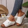 Zapatos de Mujer para Exportación Europea y Americana Verano 2025 Nuevas Comodas Chanclas con Cuña Simple para Usar Afuera Chanclas con Cuña de Suela Gruesa