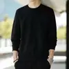 Camiseta de Color Sólido de Manga Larga para Hombre 2025 Casual Versátil Cuello Redondo Holgada Tendencia de Primavera y Otoño Atractiva Sudadera Elástica para Hombre