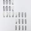 Venta al por mayor de armaduras para uñas Yiwu, largas, cuadradas, negras, francesas, tridimensionales, con diamantes rotos y amor, para presionar sobre uñas.