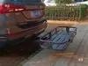 Rack de Bagagem Dobrável de Liga de Alumínio para Cauda de Carro Rack Quadrado para Bagagem de Reboque Rack de Bagagem Traseiro de Carro de Viagem Cesta para Animais de Estimação