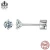 Evelle Light Luxury Classic Quatro Garras Brilhando Moissanite Brincos s925 Prata Esterlina Banhado A Platina All-match Jóias Brincos para Mulheres