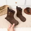 Botines Gruesos para Niña 2026 Nuevo Otoño Piel Suave Retro Cómodos Botas Martin Mezclilla Versátiles Botas de Piel para Niña