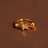 Nuevo Anillo de Cuerda Roja con Pony de Circonita Dorada Estilo Chino para Mujer, Anillo Retro de Lujo Ligero de Gama Alta para Dedo Índice, Accesorio Elegante Versátil