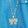 Moda Coreana Nueva Cadena para Clavícula con Lazo Microincrustado de Circonita Collar para Mujer Tendencia Ins Dulce Elegante