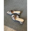Sandalias de Tejido Retro con Moño y Tacón Alto, sin Cierre, Punta Abierta y Tacón Grueso, Zapatillas Elegantes de Estilo Francés para Usar al Aire Libre