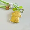 Colgante de Gato Doraemon de Oro Puro 999, Cadena para Teléfono de Doraemon, Shin-Chan el Chico del Crayón, Llavero de Oso de Fresa, Regalo Llavero