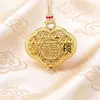 Colar Tradicional Estilo Chinês Banhado a Ouro em Cobre com Design Oco Dupla Face, Joia Direto da Fábrica