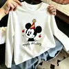 Camiseta de manga larga para niña, color liso, cuello redondo, 100% algodón puro, nuevo estilo primavera/otoño, top casual y moderno para niños y bebés de tamaño mediano y grande