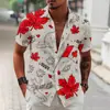 Comércio Exterior Amazon Venda Quente Camisa Masculina com Estampa Digital 3D Dia Nacional Canadense Manga Curta com Bolso Canguru Calças