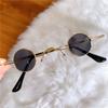 Gafas de sol retro redondas con montura ultrapequeña para hombres y mujeres, minigafas de sol con montura redonda pequeña y espejo de mesa, estilo hip-hop.