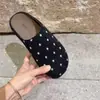2026 Baotou Outono Boken Sapatos Usar Sola Grossa Slip-on Bolinhas Estilo Coreano Feminino Novo Pessoa Preguiçosa Meio Chinelo Pessoa Preguiçosa