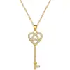 [Acero de titanio] Collar elegante y hermoso de lujo con forma de llave de amor, cadena de clavícula de acero de titanio para mujer.