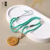 Cadena de Amuleto Budista Tailandés Magnesita Turquesa Cuenta Dzi Cadena para Clavícula Nueva para Mujer Colgante Thangka Chinoiserie con Cadena
