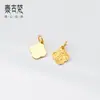 Plata de Ley 925 Chapada en Oro Colgante de Trébol de Cuatro Hojas Hielo Triturado Pulsera DIY Artesanía de Precisión Colgante de Abalorio Accesorios de Cuerda Tejida a Mano Q0683