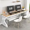 Mesa de estudo dupla estilo taiwanês para estudantes, mesa de computador, mesa de estudo simples para quarto, mesa de escritório moderna para casa