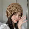 Nuevo Frío Retro Adelgazante Facial Versátil Pequeño Páramo Estilo Coreano Cobertura para la Cabeza Sombrero Gorro de Punto Tejer Apilado Estilo Japonés para Mujer Primavera