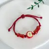 Pulsera de Cerámica Jingdezhen Nueva Pulsera de Cerámica China Joyería Estudiante Estilo Tíbet Cuerda Trenzada a Mano Puesto Regalo para Estudiante