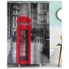 Cortina de Chuveiro de Poliéster Europeu Impermeável e à Prova de Mofo Londres Big Ben Cabine Telefônica Venda Direta da Fábrica Botões de Metal