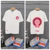 Transfronterizo. Diseño de Marca de Moda 26Ss Estampado de Letras de Herradura. Camisas Casuales de Manga Corta de Moda para Hombres, Mujeres y Parejas