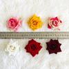 Rosa de esquina de franela de simulación, diámetro de 6 cm, pequeña cabeza de rosa de cuerno, accesorios de bricolaje, flores falsas, flores decorativas de pared