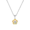 Collar Colgante Original Diseño S925 Plata de Ley Forma de Corazón Cara Sonriente Resina para Mujer, Cadena de Clavícula Moda Estilo Girasol