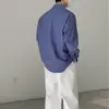 Nueva camisa de cuadros azul oscuro de manga larga, estilo primavera/otoño para hombre, camisa de cuadros de manga larga retro americana, disponible ahora