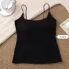 Camisola Simple de Color Sólido sin Espalda con Almohadilla en el Pecho para Mujer, Otoño/Invierno 2026, Corte Ajustado, Oculta los Rollitos Laterales, Top de Capa Base