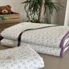 Cubrecama acolchado de algodón de doble cara estilo coreano, lavado a alta temperatura con arena, disponible para las cuatro estaciones, cubierta para tatami Kang, sábana antideslizante