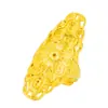 Anel Aberto Banhado a Ouro Vietnamita para Mulheres com Design de Pena, Anel Feminino Dourado Cauda de Fênix Areia Dourada Joias, Xin Jewelry