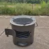 Tanque de Gas Convertido en Estufa para Hacer Leña, Estufa de Camping al Aire Libre, Brasero de Carbón Extra Grueso, Estufa de Calefacción a Carbón, Camping en Coche