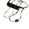 Nuevo collar de mariposa de cristal con cuentas Maillard de estilo chino apiladas para clavícula, estilo francés retro elegante, combina con todo.