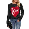 Suéter de Punto con Forma de Corazón y Bloques de Color para Mujer, Estilo Nuevo Otoño e Invierno Transfronterizo Europeo y Americano, Venta Caliente en Amazon, Top de Punto Cuello Redondo