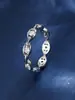 Anillo de Cadena de Zirconia de Lujo Ligero Transfronterizo, Nuevo Diseño Hueco Retro, Moderno, a la Moda, Sencillo, Versátil