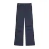 Pantalones de Trabajo para Hombre Color Marrón Melardo Otoño, Jeans Lavado Vintage Plisados, Diseño de Pierna Recta Ligeramente Acampanado