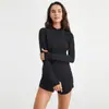 Top de Yoga Yu184 con Capucha, Manga Larga, Corte Delgado y Estampado Floral con Descuento para Mujer, Adecuado para Deportes Casuales al Aire Libre y Fitness
