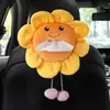 Caja de pañuelos de dibujos animados para coche colgante linda funda para pañuelos de coche para mujer creativa Caja de papel higiénico para coche de red colgante