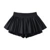 Verano Estilo Caliente Estilo Pura Lujuria Línea A Piernas Largas Sexy Abullonados Culottes a Media Pierna Blanco Cintura Baja Minifalda Anti-Exposición para Mujer