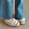 Zapatos Birkenstock Peludos Estilo Retro para Mujer, Deslizables de Invierno para Exteriores, Forro de Felpa, Cálidos, Zuecos Deslizables Perezosos, Zapatos de Algodón Redondos Lindos y Peculiares