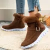 Comercio exterior transfronterizo 2026 nuevas botas de moda de invierno para mujer, botas Martin, botines de estilo coreano, zapatos planos de algodón cálidos de felpa para mujer